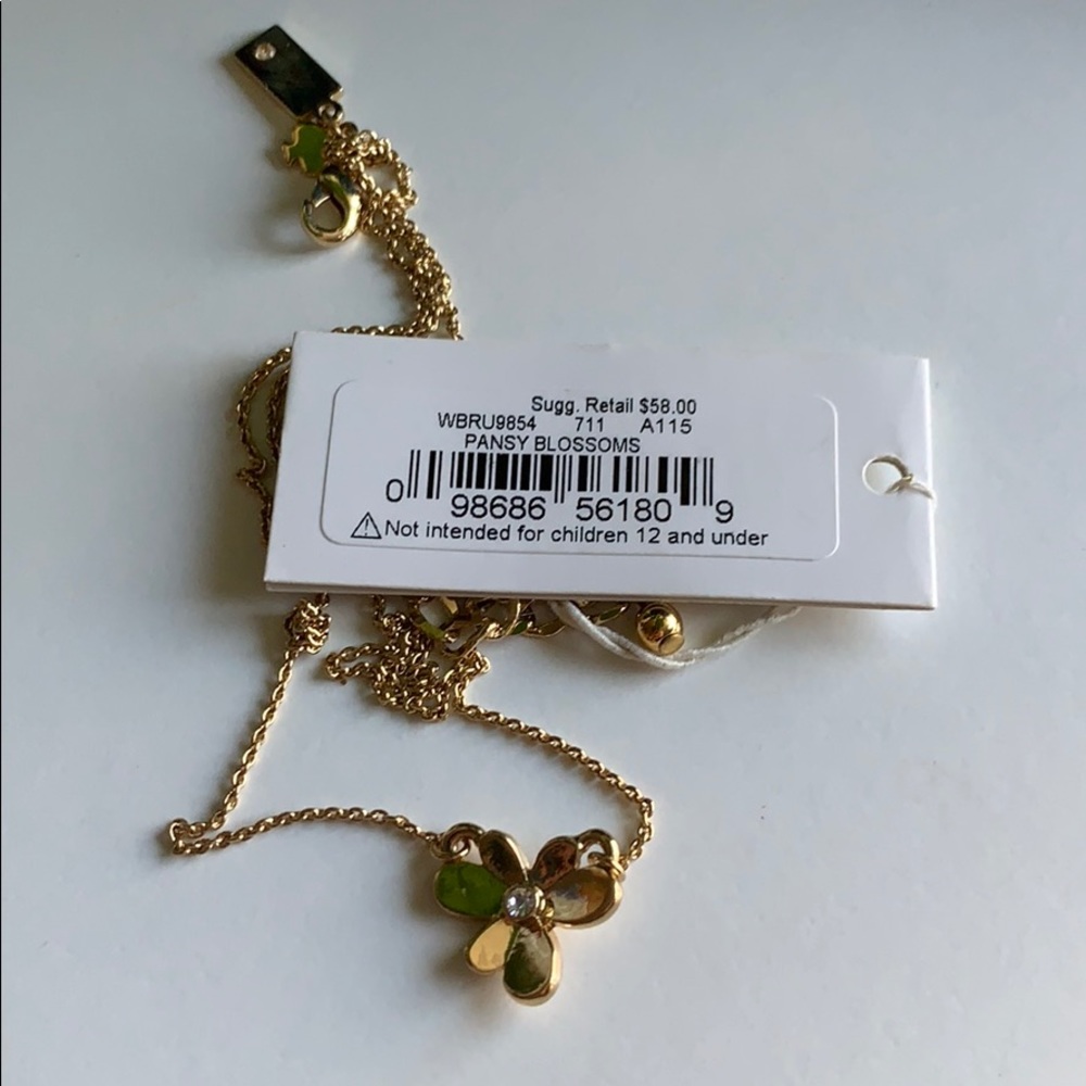 NWT Kate Spade mini Pansy Necklace